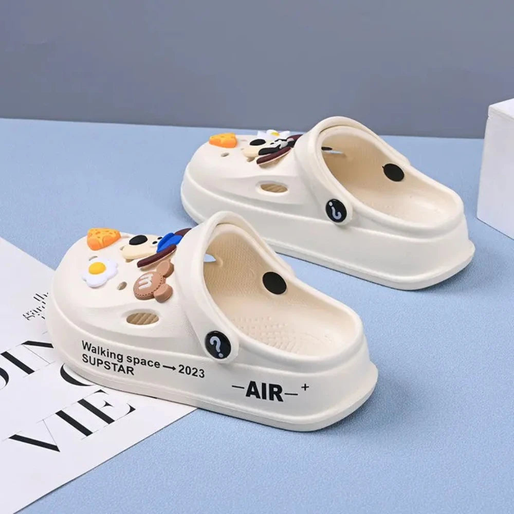 New 170/180/190/200mm Kid's Breathable Outdoor Casual Sandals Summer Non-slip Thick Sole Closed-Toe Cute Baby Toe Beach Slippers