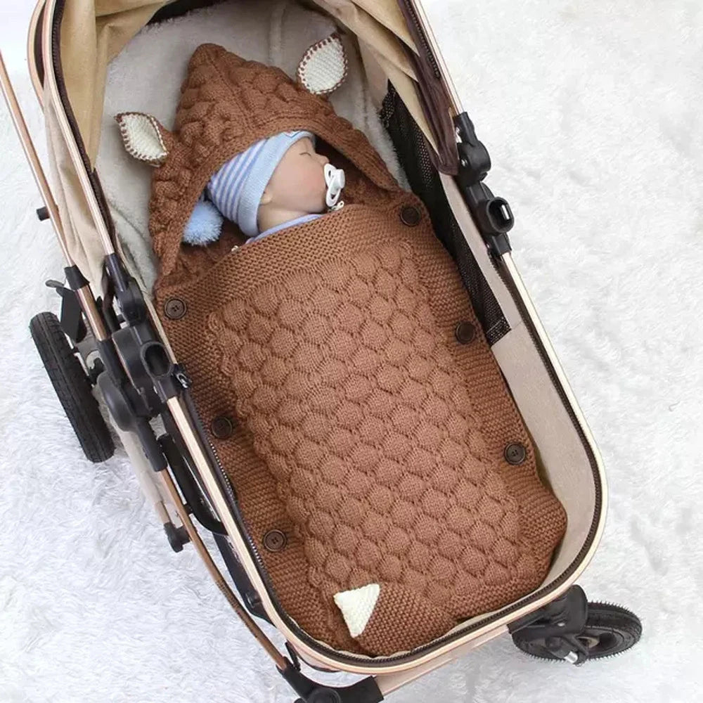 INSULAR Baby Knitting Sleep Quilts Newborn Envelope Swaddle Blankets Infant Anti-kicking Warm For Stroller Spring Autumn Winter