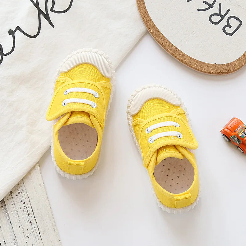 Children Leopard Canvas Shoes Toddler Infant Boy Sneakers Girl Candy Color Casual Shoes Baby Kids Breathable Soft Leisure Shoes
