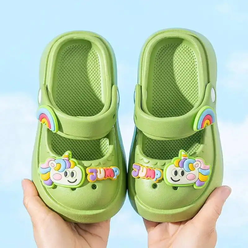 Unicorn Children's Summer Shoes Cartoon EVA Outdoor Slippers For Toddler Girls Soft Bottom Kids Beach Slippers