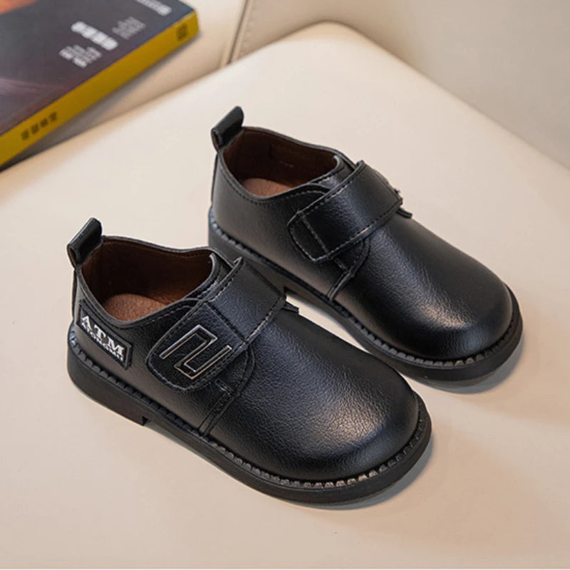 Children Leather Shoes Big Boys Formal Wedding Shoes Breathable Non-slip Kids Fashion Black School Performance Shoes for Student