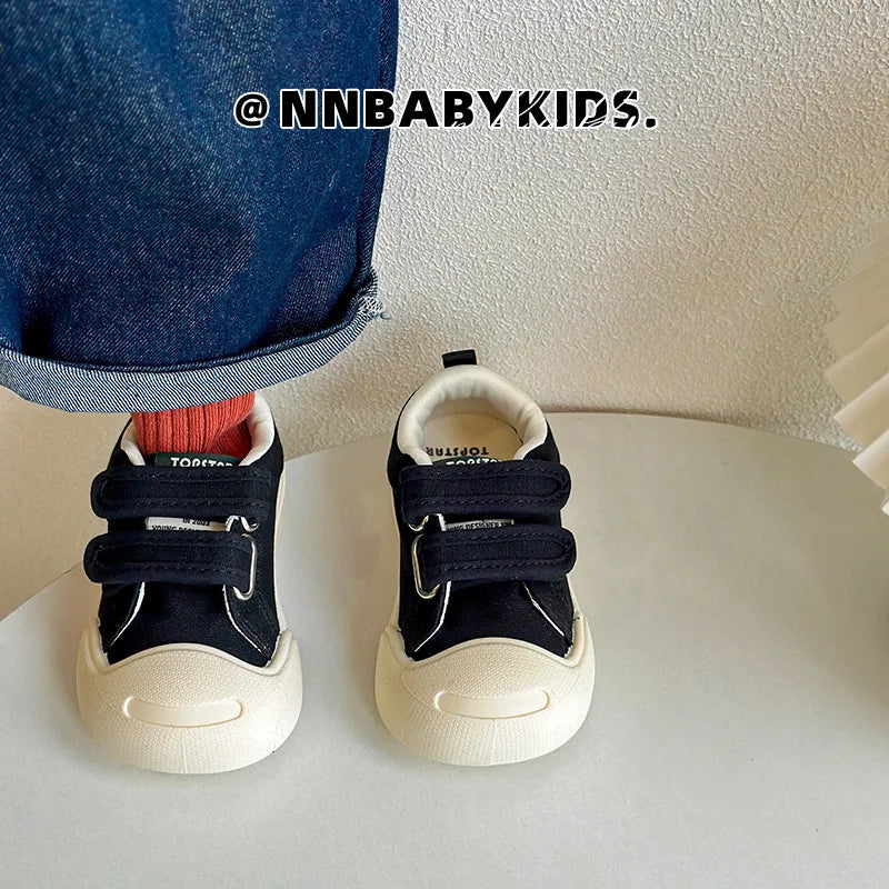 Kids Casual Canvas Shoes Autumn Children Sneakers Breathable Mesh Toddler Kids Outdoor Soft Soled Anti Slip Infant Walking Shoes