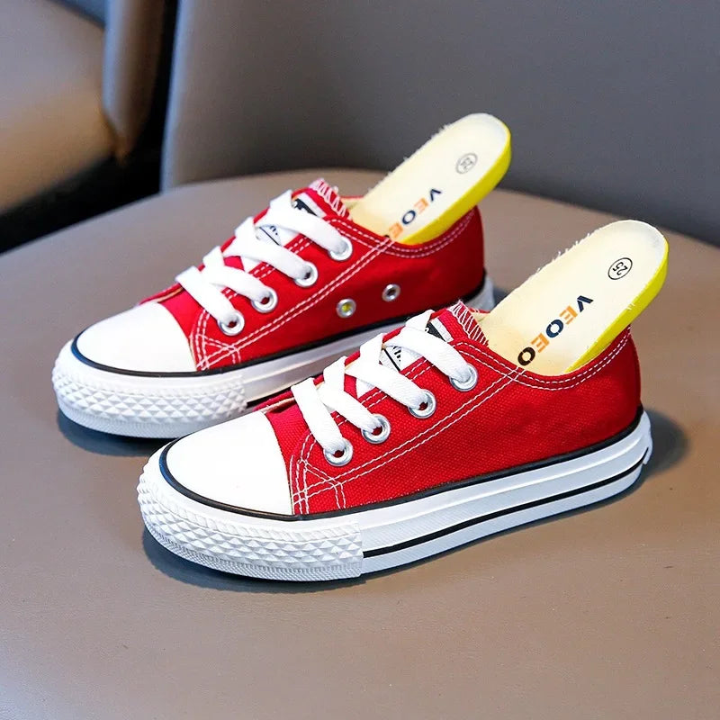 Children's Canvas Sneakers – Low-Top Casual Sports and Running Shoes for Boys and Girls, Ideal for School and Everyday Wear