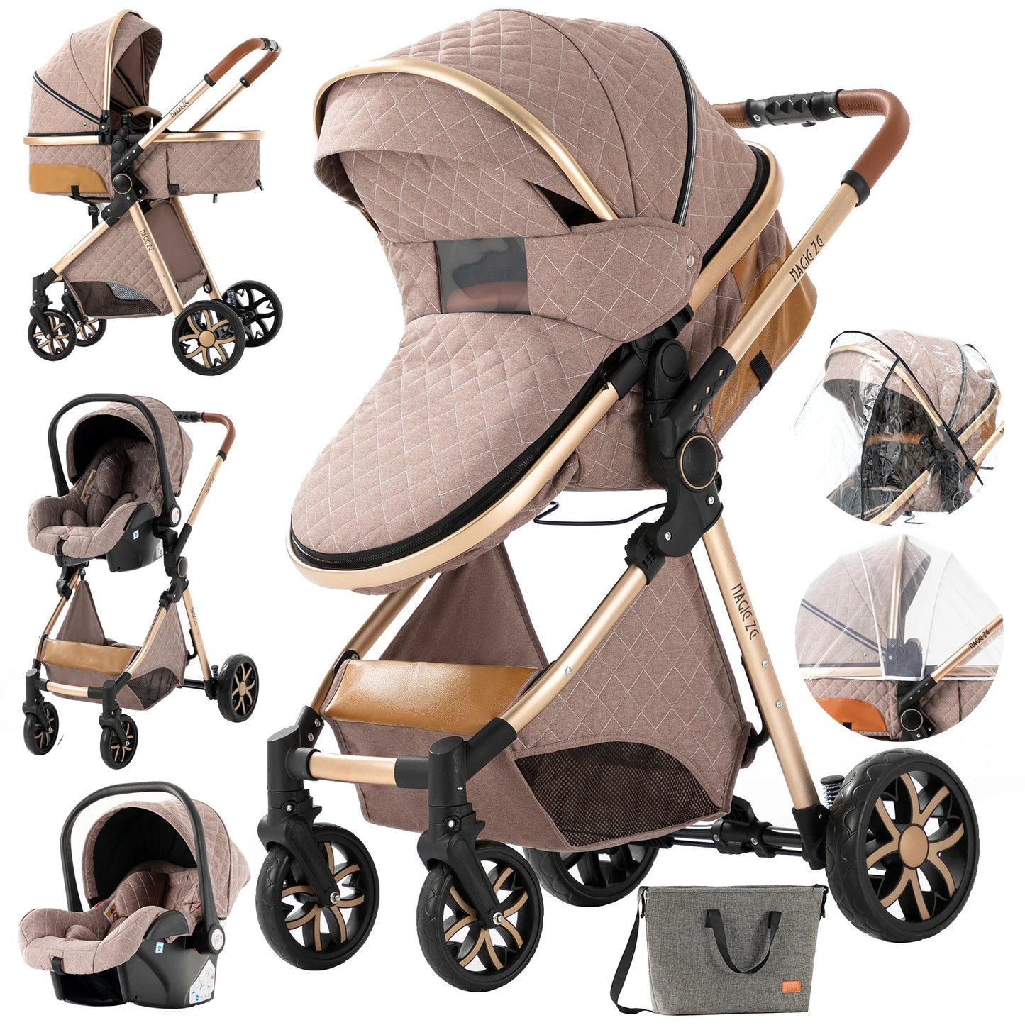 3 In 1 Baby Cart Baby Stroller Baby Carriage Kid Infant Baby Accessories Portable Newborn Travel Children light Mother-Kids