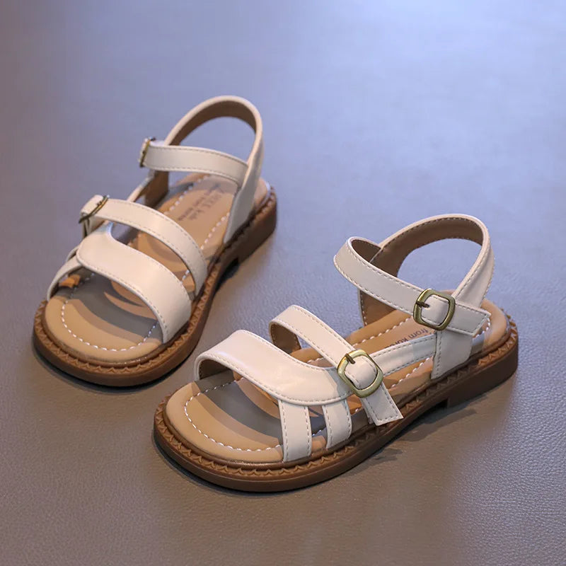 2025 New Children's Summer Sandals Hollow-out Woven Girls Fashion Beach Sandals Fashion Causal Simple Kids Flat Shoes Versatile