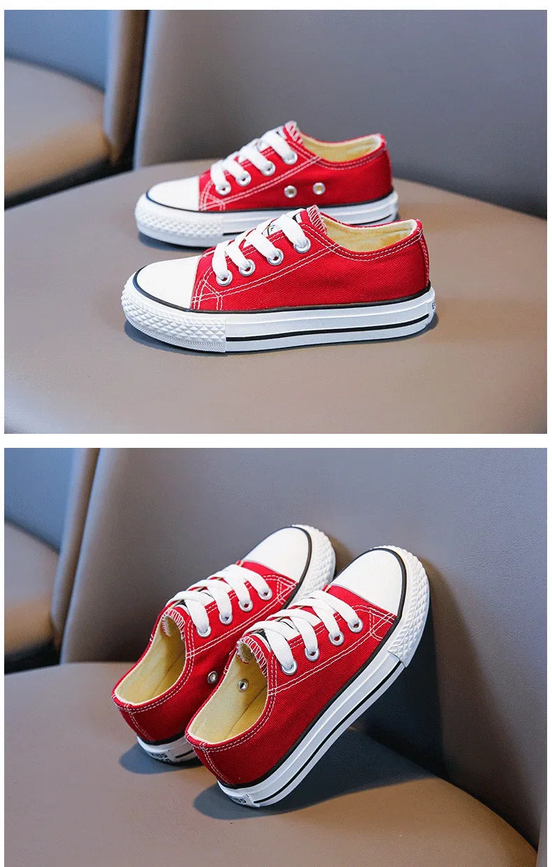 Children's Canvas Sneakers – Low-Top Casual Sports and Running Shoes for Boys and Girls, Ideal for School and Everyday Wear