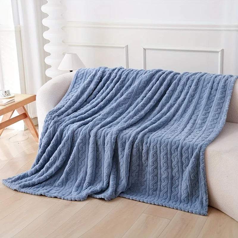 1pc Double-sided 3D Textured Baby Blanket Quick Warm Super Soft Thickened Absorbent Baby Nap Travel Blanket Newborn Soft Model