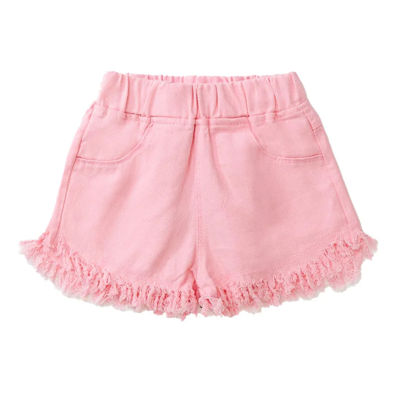 Summer Children Jeans Boys Girls Cotton Shorts Splice Stretch Denim Shorts Korean Teenage Trousers Wear Kids Clothing 2-12Yrs