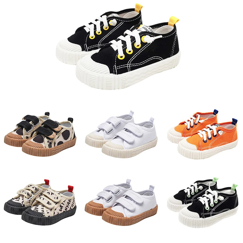 Children's Spring Canvas Shoes Children's Casual Shoes for Girls Comfort Kids Flat Sneakers
