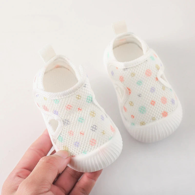 Baby Shoes Anti-slip Breathable Infant Crib Floor Socks with Rubber Sole for Children Girls Boys Mesh Shoes Soft Bottom Slippers