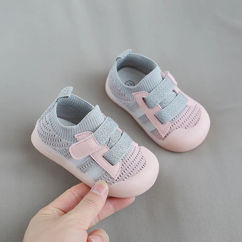 Breathable Knit Mesh Spring Summer 1-3 Year Old Baby Walking Shoes Soft Sole for Boys and Girls Sneakers Children Mesh Shoes
