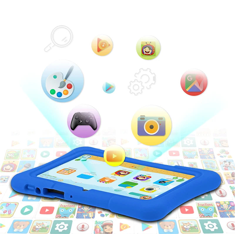7Inch Android Kids Tablet 2GB 32GB Toddler Tablet with Hebrew Bluetooth WiFi Shockproof Case Kiddies Study Educational Toy Gift