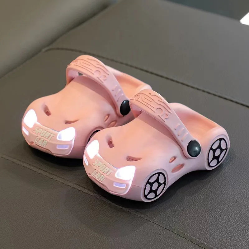 Sandalia Fashion Kids Sandals Summer New Shiny Sandals for Girls Cool Car Boy Sandals Ultra Light Non Slip Children Shoes тапки