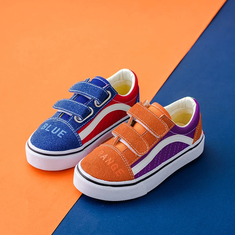 2125 opoee Spring and Autumn New Children's Colored Canvas Shoes Boys and Girls' Board Shoes Korean Version Breathable Children'