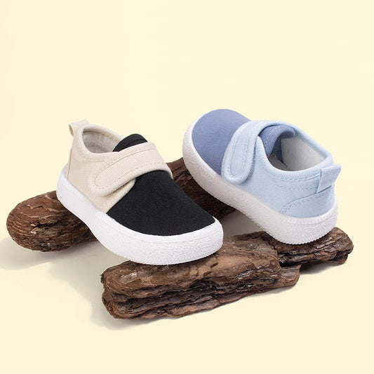 EDUBA 2025 Spring Kids Canvas Sneakers | Color Block Unisex Toddler Shoes, Soft Thick Sole, Eco-Friendly Breathable EW5S82