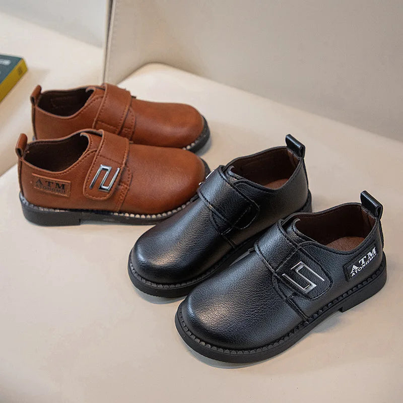 Children Leather Shoes Big Boys Formal Wedding Shoes Breathable Non-slip Kids Fashion Black School Performance Shoes for Student