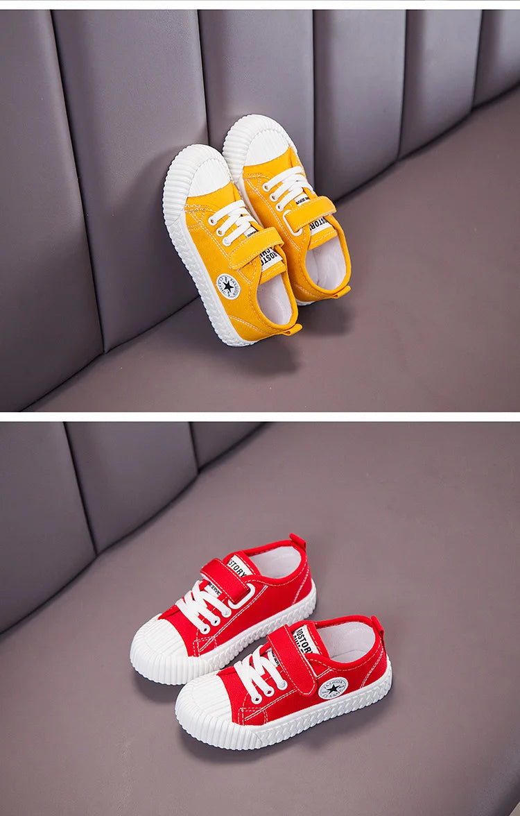 Children's Canvas Shoes Soft Sole Comfortable Cookie Shoes Boys and Girls Breathable Non-slip Leisure Sports Canvas Shoes