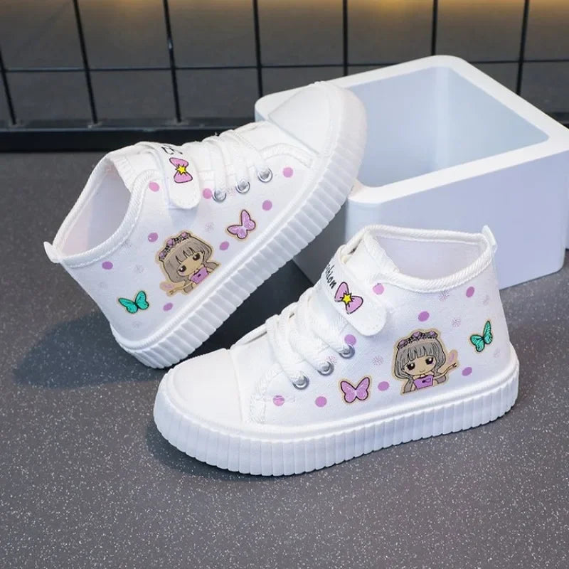 Multi Colored Kids Casual Shoes Cartoon Mid Top Anti Slip Spring Autumn Outdoor Kids Canvas Shoe Sizes 26-37 Sandalias De Mujer
