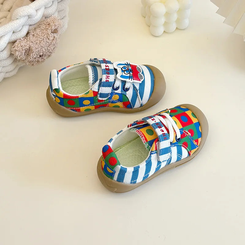 Cartoon 3D Cat Girl 2025 Spring and Autumn New Style Children's Soft Bottom Non tiring Foot Boys' Baby Canvas Shoes