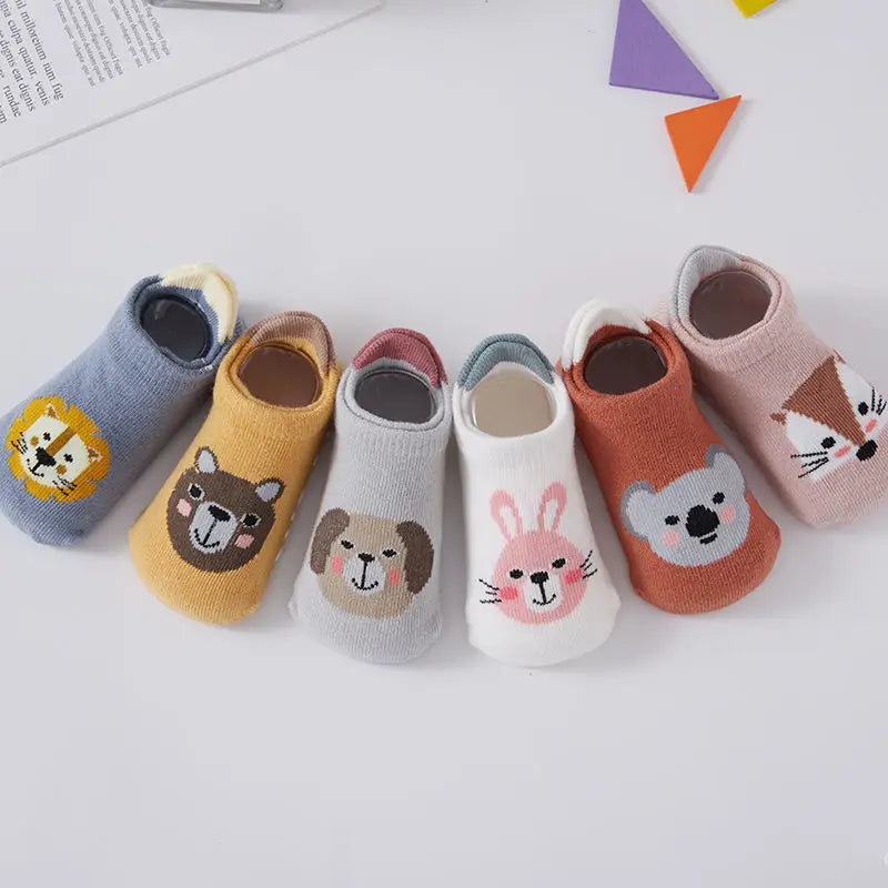 6Pairs/Lot Newborn Baby Socks Kids Boys Girls Cotton Cartoon Soft Sock Children Toddler Non-Slip Short Socks For 0-5Years