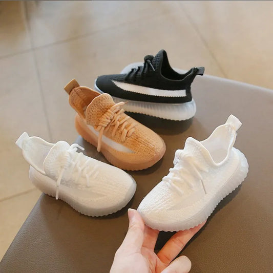 Children's Sports Shoes Spring Summer 2025 New Boys' Coconut Shoes Girls' Casual Mesh Shoes Breathable Baby White Shoes