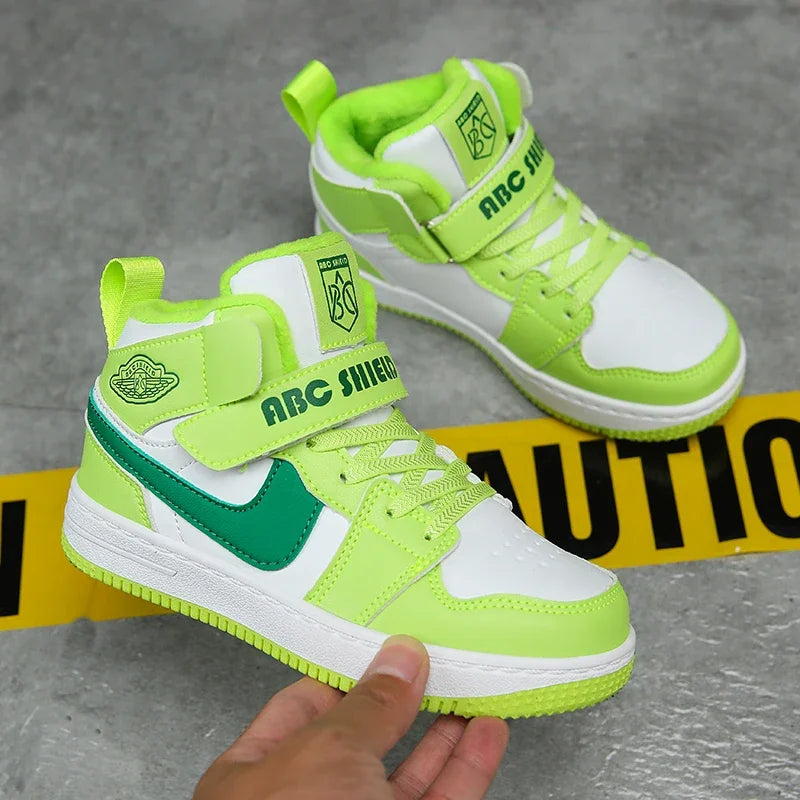 Boys' Sports Shoes 2024 Fall New Children's Shoes Basketball Shoes Net Top Student Non-slip Running Shoes Chaussure De Sport