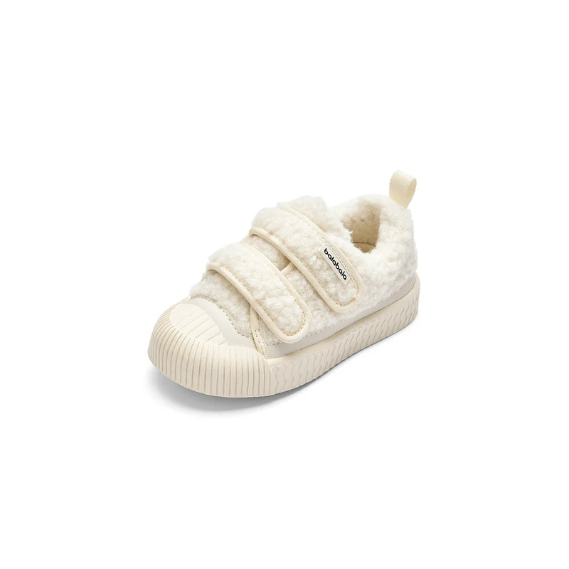 Balabala Baby Walking Shoes Baby Boys Girls 2024 New Winter Plus Velvet New Warm Cute Comtable Trendy Kids Shoes