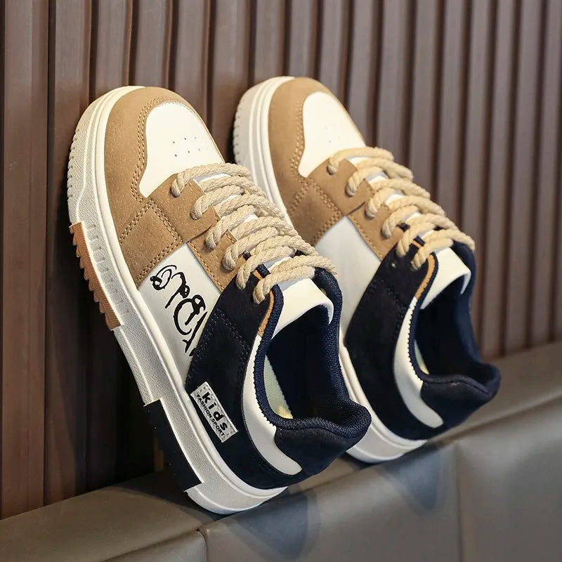 Fashion Kids Leather Casual Shoes For Boys Sneakers Student Non-slip Waterproof Sport Tenis Kids New Children Board Shoes 30-38