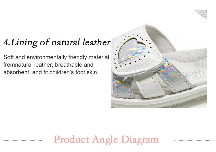 FLAMINGO Summer kinder sandalen Hook& Loop Flat Arched Design Chlid Casual Princess Shoes Size 26-31 For Girls 221S-Z6-2763