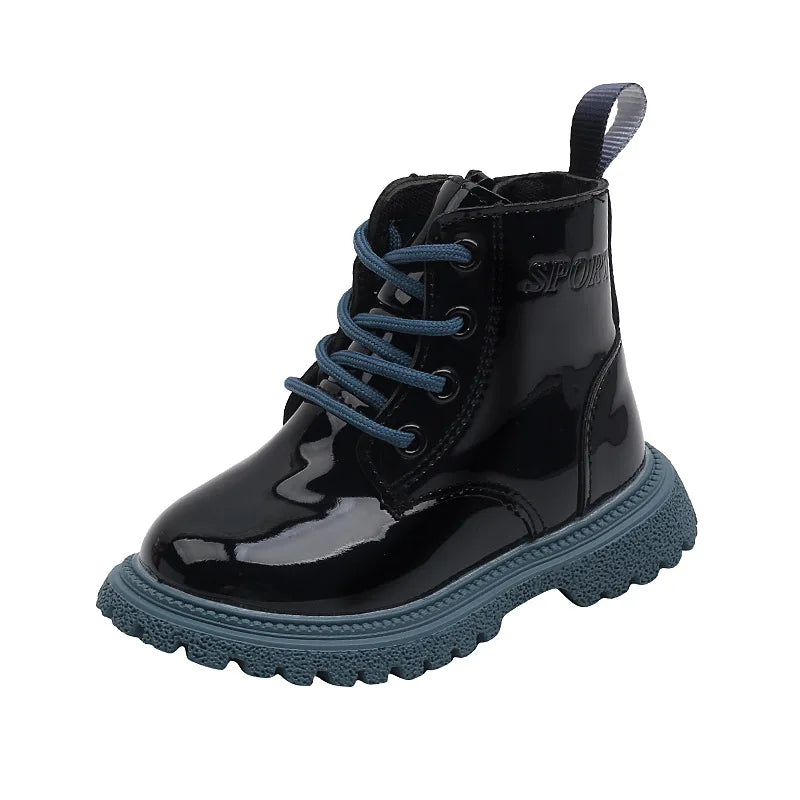 Boys Girls Single Boots Solid Color England Style Children Shoes Kids Small Short Boots Baby Non-slip Wear-resistant Footwear
