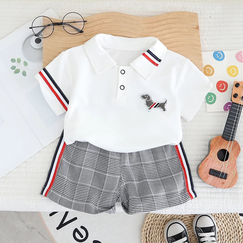 New Summer Baby Clothes Boys Casual Cotton Polo T Shirt Shorts 2Pcs/Set Toddler Costume Kids Children Outfits Infant Tracksuits