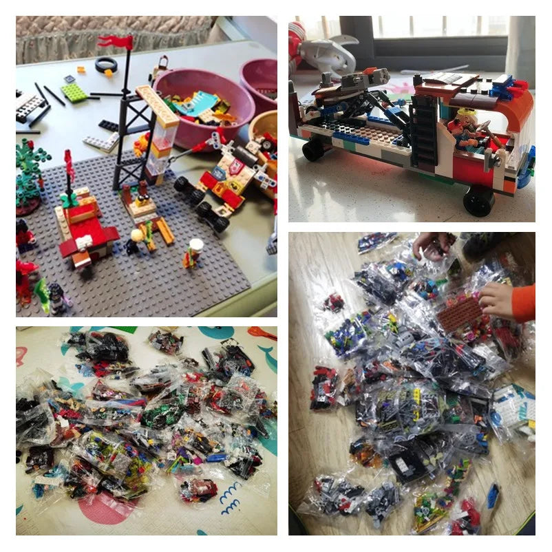 2500 grams Random Bulk Building Blocks City Creative DIY Assembly Bricks Model Educational Kids Toys Compatible Brand