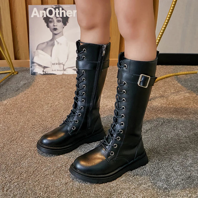 Girls Boots Autumn New Kids Shoes for Girl Children Knee-High Fashion Boots Soft Platform Snow Boots Shoes for Boys Kids