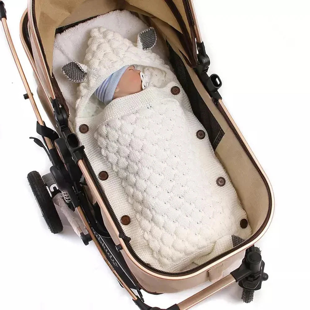 INSULAR Baby Knitting Sleep Quilts Newborn Envelope Swaddle Blankets Infant Anti-kicking Warm For Stroller Spring Autumn Winter