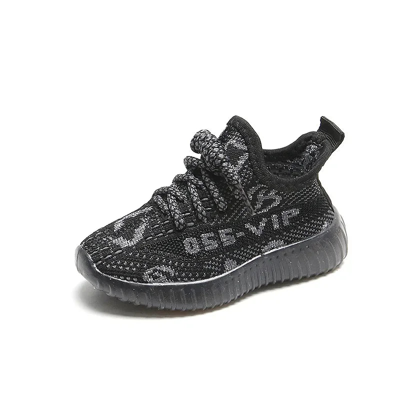 Boys Girls Cool Colorful Unique Fashion Non Slip Round Toe Outdoor Sport Soft Sole Shoes Children's Woven Mesh Breathable Casual