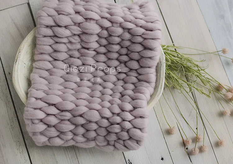 2023Newborn Woolen Merino Blanket for Baby Photography Props,Basket Filler Cushion Blanket