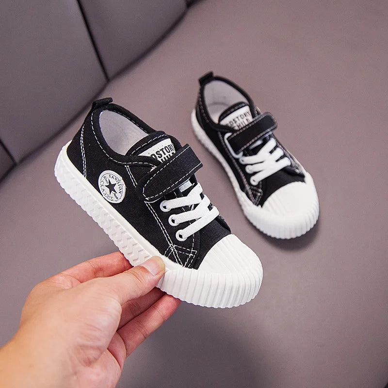 Children's Canvas Shoes Soft Sole Comfortable Cookie Shoes Boys and Girls Breathable Non-slip Leisure Sports Canvas Shoes