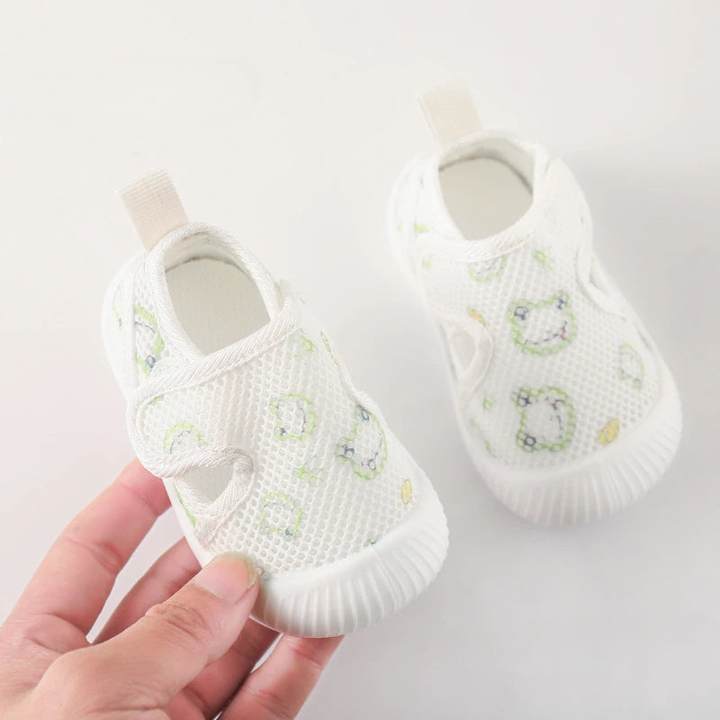 Baby Shoes Anti-slip Breathable Infant Crib Floor Socks with Rubber Sole for Children Girls Boys Mesh Shoes Soft Bottom Slippers