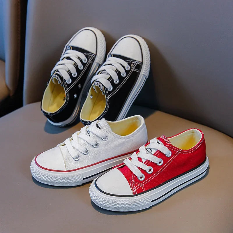 Children's Canvas Sneakers – Low-Top Casual Sports and Running Shoes for Boys and Girls, Ideal for School and Everyday Wear