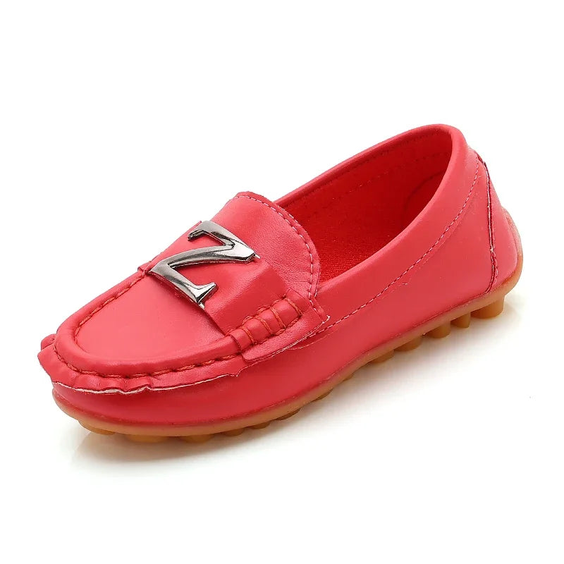 Children Leather Shoes for Toddlers Big Boys Kids Loafers Flats for Wedding Party Performance Black White Candy Color 21-36 Soft