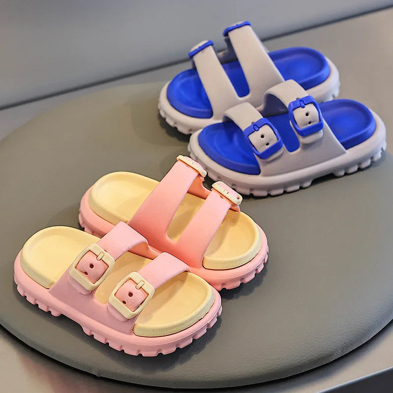 Children's Slippers Summer Removable Non-slip Home Beach Baby Slippers Comfortable Boys Girls Daily Kids Sandals High Quality