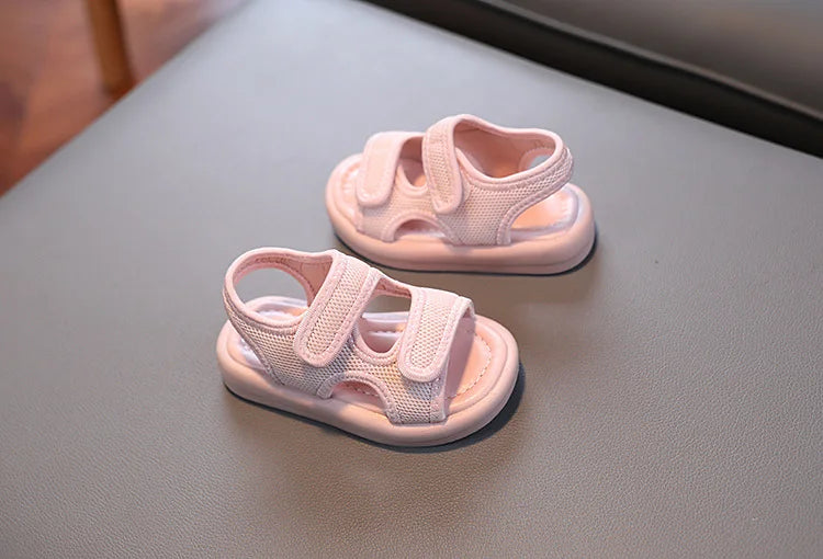 Summer Boys' Fashion Sandals – Breathable White Slip-On Shoes for Toddlers and Kids (Sizes 21–30)