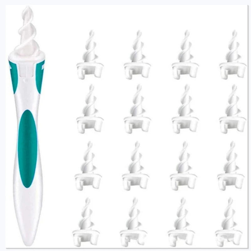 Hot Ear Wax Remover Tool Spiral Ear Cleaner With Soft Silicone 16 Replacement Tips Simply To Grab Extract Earwax ear Health Care