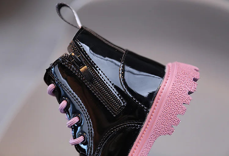 Boys Girls Single Boots Solid Color England Style Children Shoes Kids Small Short Boots Baby Non-slip Wear-resistant Footwear
