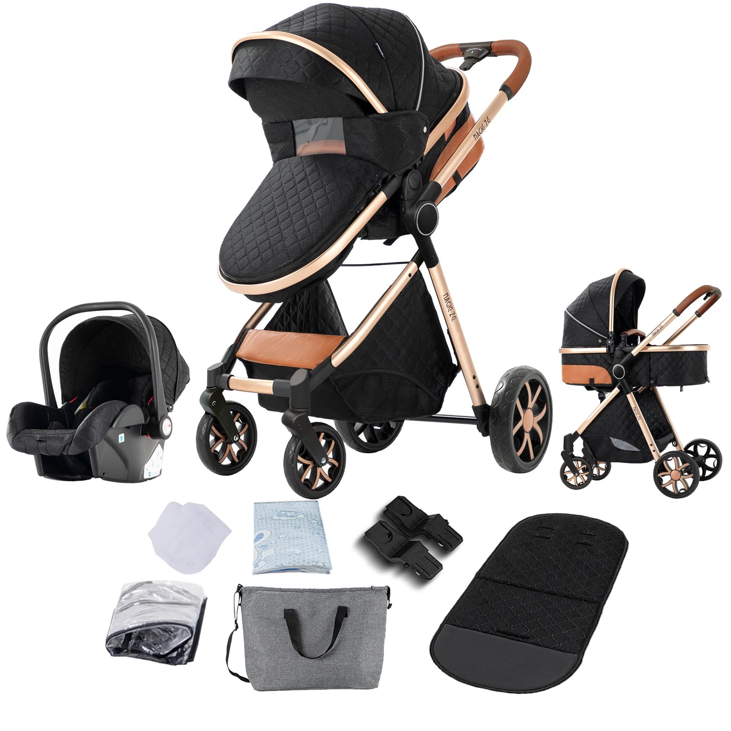 baby stroller lightweight strollers 3 in 1 Baby carriage baby cart Baby carriage 3 in 1 Multiple stroller cradle for newborns