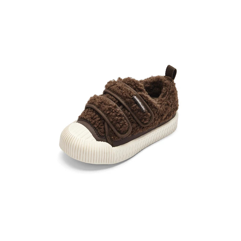 Balabala Baby Walking Shoes Baby Boys Girls 2024 New Winter Plus Velvet New Warm Cute Comtable Trendy Kids Shoes