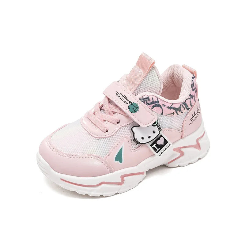 Hello Kitty Girls' sneakers cartoon anime casual shoes children's outdoor sports shoes  lightweight and soft soled for girls