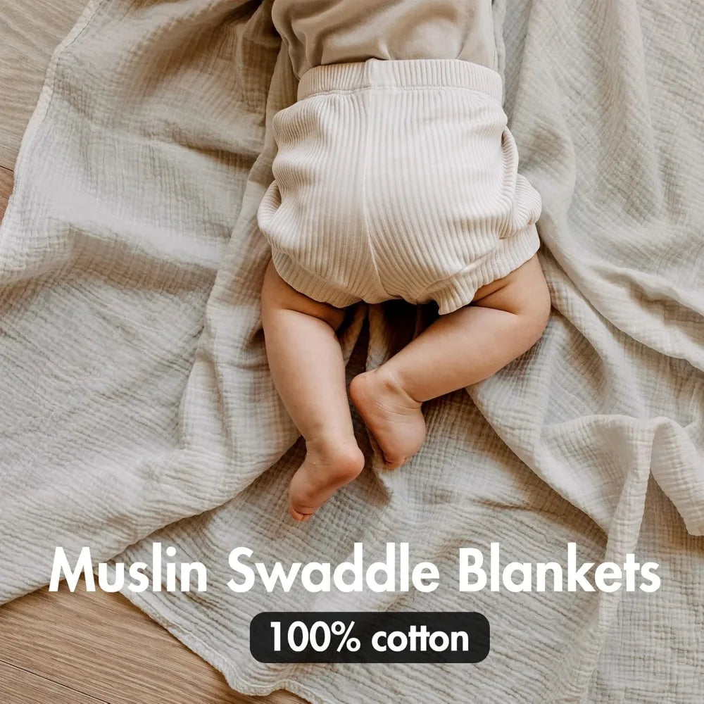 Muslin Waddle Blankets for Newborn Breathable Soft Receiving Blanket Swaddle Wrap Burping Clothes Essentials Infant Shower Items