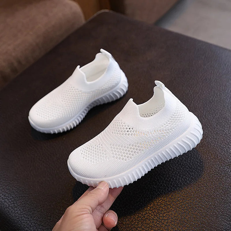 Children Running Sneakers Boys Girls Casual Mesh Breathable Anti-Slip Walking Patchwork Tenis Toddler Soft Soled Girls Shoes