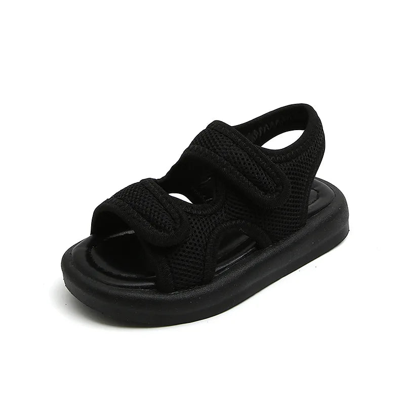 Summer Boys' Fashion Sandals – Breathable White Slip-On Shoes for Toddlers and Kids (Sizes 21–30)